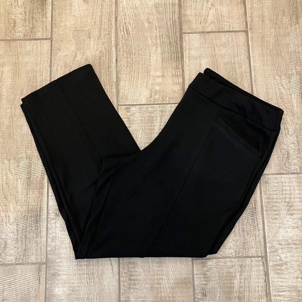 Allison Daley Pants Womens XLR Black Pockets Pull On Stretch Cropped Ankle EUC